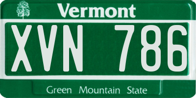 VT license plate XVN786