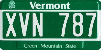 VT license plate XVN787