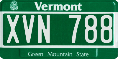 VT license plate XVN788