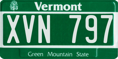 VT license plate XVN797