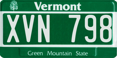 VT license plate XVN798