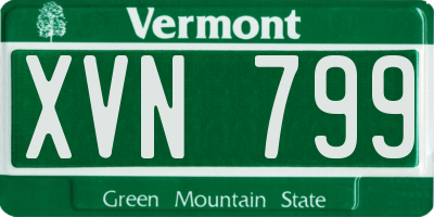 VT license plate XVN799