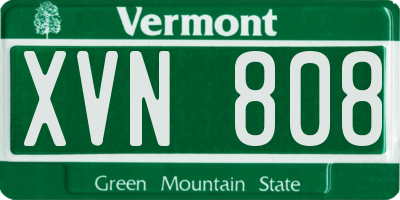 VT license plate XVN808