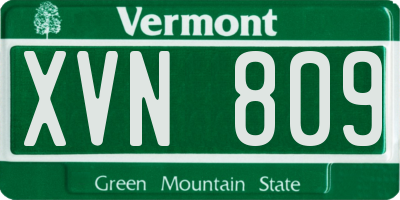 VT license plate XVN809