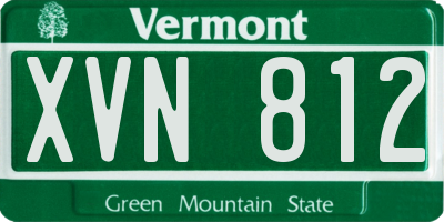 VT license plate XVN812