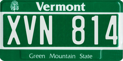 VT license plate XVN814