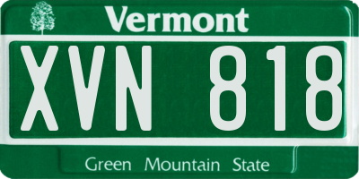 VT license plate XVN818