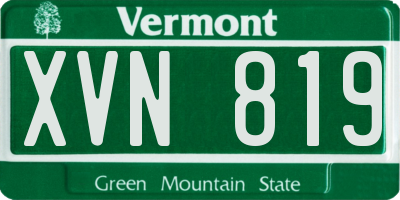 VT license plate XVN819