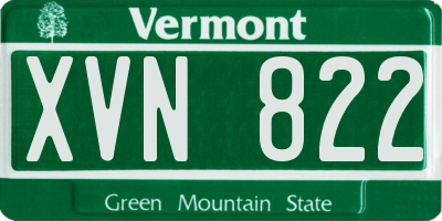 VT license plate XVN822