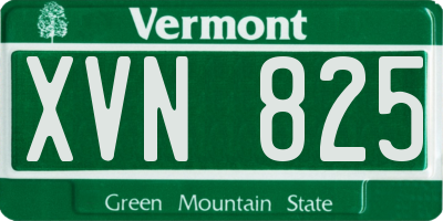 VT license plate XVN825
