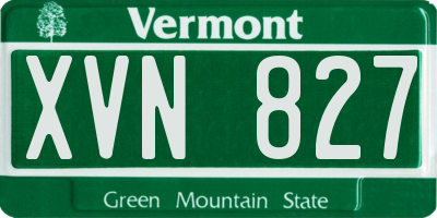 VT license plate XVN827