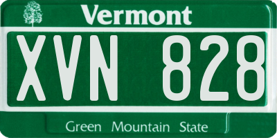 VT license plate XVN828