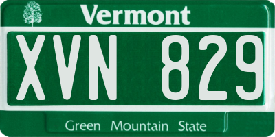 VT license plate XVN829