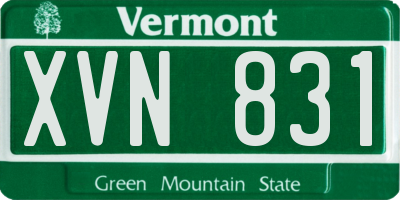 VT license plate XVN831