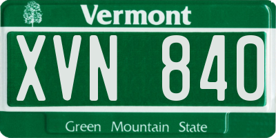 VT license plate XVN840