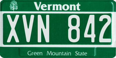 VT license plate XVN842