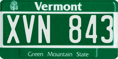 VT license plate XVN843