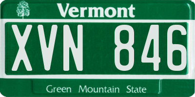 VT license plate XVN846