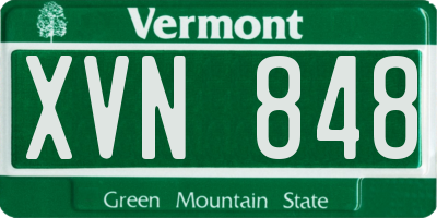 VT license plate XVN848