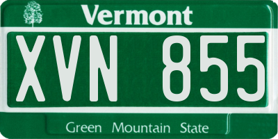 VT license plate XVN855
