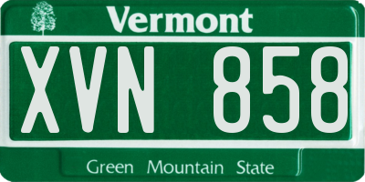 VT license plate XVN858