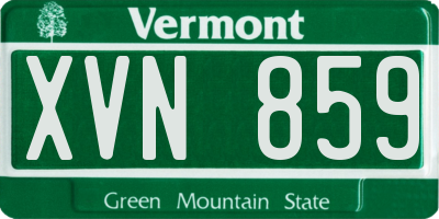 VT license plate XVN859