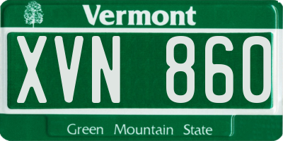 VT license plate XVN860