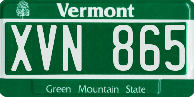 VT license plate XVN865