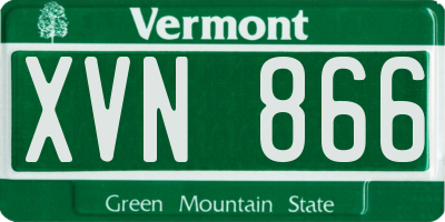 VT license plate XVN866