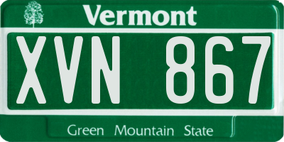 VT license plate XVN867