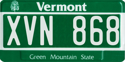 VT license plate XVN868