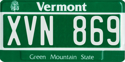 VT license plate XVN869