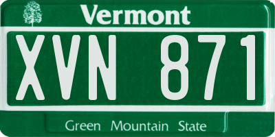 VT license plate XVN871