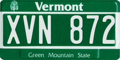 VT license plate XVN872
