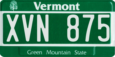 VT license plate XVN875