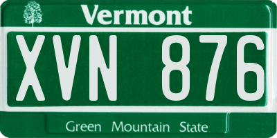 VT license plate XVN876