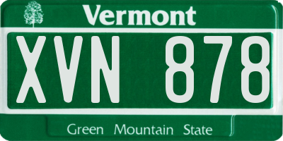 VT license plate XVN878