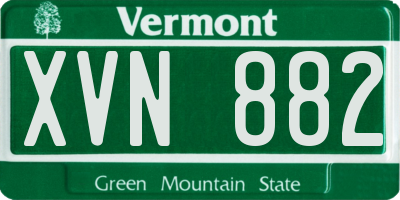VT license plate XVN882