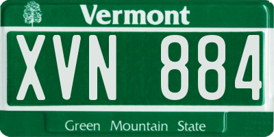 VT license plate XVN884