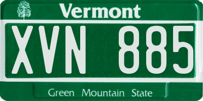 VT license plate XVN885