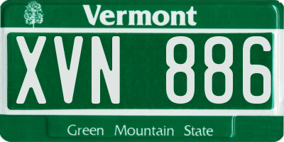 VT license plate XVN886