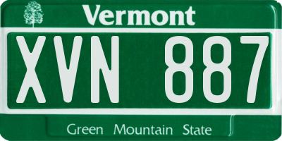 VT license plate XVN887