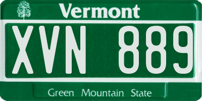 VT license plate XVN889