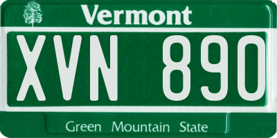 VT license plate XVN890