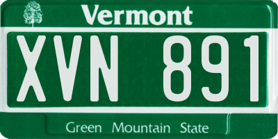 VT license plate XVN891
