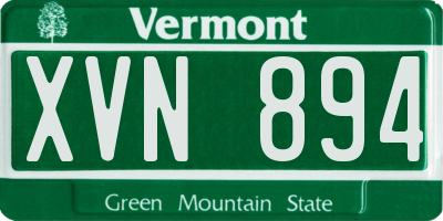 VT license plate XVN894