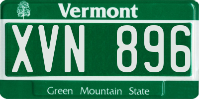 VT license plate XVN896