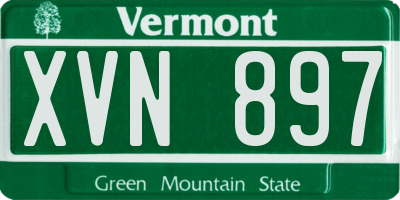 VT license plate XVN897