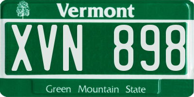 VT license plate XVN898