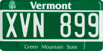 VT license plate XVN899